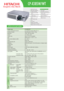 Page 1•16:9 mode•Kensington security slot•Reverse image function for 
ceiling mount
•Color temperature and 
gamma correction
•Digital zoom (x4) and image
freeze function
CP-X385W/WT
Model name   CP-X385W/WT  
Liquid crystal panel structure   0.9” polysilicon active-matrix TFT x 3
Number of pixels  786,432 pixels (H1,024 x V768)
Resolution  1,024 x 768 color pixels
Colors 16.7 million colors
Aspect ratio Native 4:3/16:9 compatible
Lens  Manual zoom 1:1.3 (F1.7 - 2.1)
Throw ratio (distance:width) 2.0 ~ 2.57 : 1...