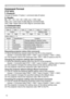 Page 10
0

Command Control via the Network (continued)
Command Format
[TCP #23]
1. Protocol
Consist of header (7 bytes) + command data (6 bytes)
2. Header
BE + EF + 03 + 06 + 00 + CRC_low + CRC_high
CRC_low: Lower byte of CRC flag for command data
CRC_high: Upper byte of CRC flag for command data
3. Command data
Command data chart
byte_0byte_byte_2byte_3byte_4byte_5
ActionTypeSetting code
lowhighlowhighlowhigh
Action (byte_0 - )
ActionClassificationContent
SetChange setting to desired...