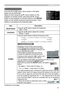 Page 2727
PICTURE menu
PICTURE menu
From the PICTURE menu, items shown in the table 
below can be performed. 
Select an item using the ▲/▼ cursor buttons on the 
projector or remote control, and press the ► cursor 
button on the projector or remote control, or the 
ENTER 
button on the remote control to execute the item. Then 
perform it according to the following table.
Item Description
BRIGHTNESS Using the ▲/▼ buttons adjusts the brightness.
Light  ó Dark
CONTRAST Using the ▲/▼ buttons adjusts the contrast....