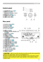 Page 55
Part names
Control panel
(1) STANDBY/ON button (17)
(2)  MENU button (24) 
It consists of four cursor buttons.
(3) 
INPUT  button (18)
(4) POWER indicator (17, 71)
(5) TEMP  indicator (71)
(6) LAMP  indicator (71)
Rear panel
(1) Shutdown switch (73)
(2) Security slot (9)
(3) Security bar (9)
(4) AC IN (AC inlet) (13)
(5) Power switch (17)
(6) 
RGB1 port (10)
(7)  RGB2(G/Y, B/CB/PB, R/CR/PR, H, V)  
port (10)
(8) CONTROL  port (10)
(9) HDMI port (10)
(10) 
VIDEO port (10)
(11) S-VIDEO...