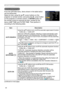 Page 4444
OPTION menu
OPTION menu
From the OPTION menu, items shown in the table below 
can be performed.
Select an item using the ▲/▼ cursor buttons on the 
projector or remote control, and press the ► cursor button 
on the projector or remote control, or 
ENTER button on 
the remote control to execute the item, except for the 
items LAMP TIME and FILTER TIME. Then perform it 
according to the following table.
Item Description
AUTO SEARCH
Using the ▲/▼ buttons turns on/off the automatic signal search...