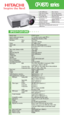 Page 1•2,000 ANSI Lumens•Native XGA resolution•Full Connectivity•Contrast Ratio 400:1•Power zoom 1:1.3/ 
power focus
•Vertical & horizontal 
keystone correction
•Auto Keystone correction•“My screen” (user-programmable start-up and 
blank screen)
•Freeze function•Reverse image function•Easy Lamp Replacement•Picture-in-picture•Color temperature and 
gamma correction
•Digital zoom (x 4)•Supplied soft case
Model name   CP-X870 series
Liquid crystal panel structure   1.3“ polysilicon active-matrix TFT x 3 
Number...