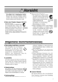 Page 4343
nÜbermäßig heiße Plätze vermeiden.
Den Projektor nicht an Plätzen
aufstellen, an denen das Gerät
direkter Sonnenbestrahlung oder
Wärmequellen, wie z.B. einem Herd,
ausgesetzt ist. Andernfalls können
Gehäuse und Innenbauteile durch die
Hitzeeinwirkung beschädigt werden.
nLautstärke
Die Lautstärke aus Rücksicht auf andere Leute
auf einen angemessenen Pegel einstellen. Bei
Nacht sollte die Lautstärke niedrig eingestellt
und die Fenster geschlossen werden, um
Nachbarn nicht zu verärgern.
nObjektivpflege...