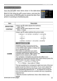 Page 23
3

PICTURE Menu
PICTURE Menu
ItemDescription
BRIGHTNESSUsing the ▲/▼ buttons adjusts the brightness.Light ó Dark
CONTRASTUsing the ▲/▼ buttons adjusts the contrast.Strong ó Weak
GAMMA
Using the ▲/▼ buttons switches the gamma mode.
To adjust CUSTOM
Selecting a mode whose name includes CUSTOM and then pressing the ► button or the ENTER button displays a dialog to aid you in adjusting the mode. This function is useful when you want to change the brightness of particular tones.
Choose an item using the...