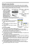 Page 20
0
Operating
Using the menu function
This projector has the following menus: PICTURE, IMAGE, INPUT, SETUP, SCREEN, 
OPTION and EASY MENU. EASY MENU consists of functions often used, and the other 
menus are classified into each purpose. Each of these menus is operated using the same 
methods. The basic operations of these menus are as follows.
1. Press the MENU 
button on the remote 
control or the projector. 
The Advanced MENU, 
or EASY MENU that 
has priority just after 
powered on, will appear....