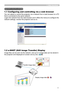 Page 3
3

1. Main functions
1. Main functions
1.1 Configuring and controlling via a web browser
You can adjust or control the projector via a network from a web browser on a PC 
that is connected to the same network.
Logon the network from the web browser and it offers the menus to configure the 
network settings, monitor the projector and so on.
1.2 e-SHOT (Still image Transfer) Display
Image files can be sent via the network, and up to 4 image data can be stored in 
the projector and displayed on screen one...