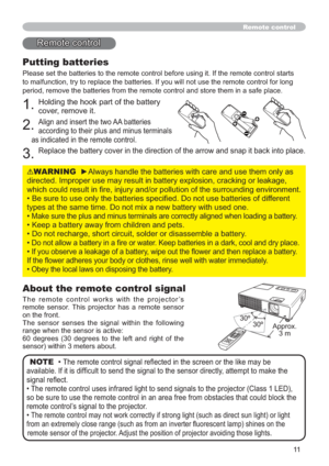 Page 1111
Remote control
Putting batteries
,IWKHUHPRWHFRQWUROVWDUWV
VHWKHUHPRWHFRQWUROIRUORQJ
WKHPLQDVDIHSODFH
+ROGLQJWKHKRRNSDUWRIWKHEDWWHU\
FRYHUUHPRYHLW
$OLJQDQGLQVHUWWKHWZR$$EDWWHULHV
DFFRUGLQJWRWKHLUSOXVDQGPLQXVWHUPLQDOV
DVLQGLFDWHGLQWKHUHPRWHFRQWURO
SLWEDFNLQWRSODFH
5HPRWHFRQWURO
WARNING
JRUOHDNDJH
XQGLQJHQYLURQPHQW
LHVRIGLIIHUHQW

• 
HQORDGLQJDEDWWHU\
‡.HHSDEDWWHU\DZD\IURPFKLOGUHQDQGSHWV
U\
• 
RQRWDOORZDEDWWHU\LQD