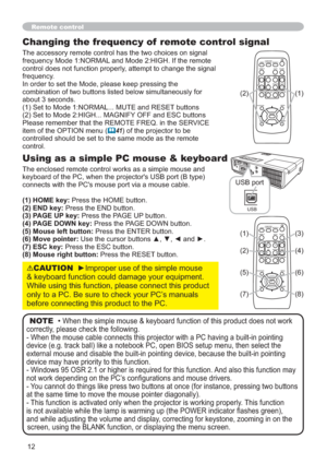 Page 1212
Changing the frequency of  remote control signal

IUHTXHQF\0RGH1250$/DQG0RGH+,*+,IWKHUHPRWH
FRQWUROGRHVQRWIXQFWLRQSURSHUO\DWWHPSWWRFKDQJHWKHVLJQDO
IUHTXHQF\


DERXWVHFRQGV
6HWWR0RGH1250$/087(DQG5(6(7EXWWRQV
6HWWR0RGH+,*+0$*1,)