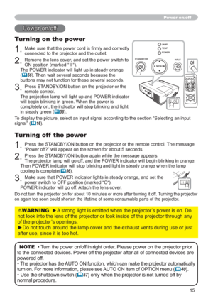 Page 2415
Turning on the power

FRQQHFWHGWRWKHSURMHFWRUDQGWKHRXWOHW
5HPRYHWKHOHQVFRYHUDQGVHWWKHSRZHUVZLWFKWR
21SRVLWLRQPDUNHG³,³


	567KHQZDLWVHYHUDOVHFRQGVEHFDXVHWKH

3UHVV67$1%