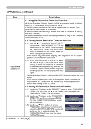 Page 5849
Item Description
SECURITY
FRQWLQXHG
4. Using the Transition Detector Function
:KLOHWKH7LVVWDUWHG
WRVXSSO\WRWKHSURMHFWRULWPLJKWUHDFWDVEHORZ
