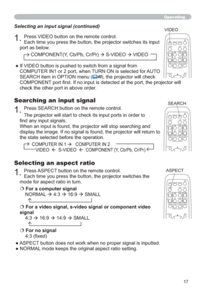 Page 2617
Operating
Searching an input signal
3UHVV6($5&+EXWWRQRQWKHUHPRWHFRQWURO

¿QGDQ\LQSXWVLJQDOV

WXUQWR
WKHVWDWHVHOHFWHGEHIRUHWKHRSHUDWLRQ
&20387(5,1
Æ&20387(5,1
9,(2Æ69,(2Æ&20321(17