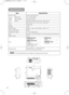 Page 4242
• This specifications are subject to change without notice.NOTE
ItemSpecification
Product nameLiquid crystal projector
Liquid
crystal
panelPanel size1.4 cm (0.55 type)
Drive systemTFT active matrix
Pixels409,920 pixels (854 horizontal x 480 vertical)
LensZoom lens F=1.6 ~ 2.8  f=14.2 ~ 28.4 mm
Lamp130W UHB
Speaker1.0W
Power supplyAC100 ~ 120V, 2.4A / AC220 ~ 240V, 1.1A
Power consumption220W
Temperature range0 ~ 35°C (Operating)
Size350 (W) x 121 (H) x 285 (D) mm (Not including protruding parts)
Weight...