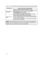 Page 77
66

PhenomenonCases not involving a machine defect
Troubleshooting
Flicker appears on the screen.
Projector is very 
noisy. 
AUTO1 or AUTO2 is selected for the BLACK mode.
Please set the BLACK mode to TURN OFF using the BLACK button 
(27) or the BLACK item in the PICTURE menu (41).
The WHISPER function is working.
The WHISPER function may cause screen ﬂicker. 
Set the WHISPER item (48) in the SETUP menu to NORMAL.
The fan speed has been automatically changed.When the ambient temperature is, the...