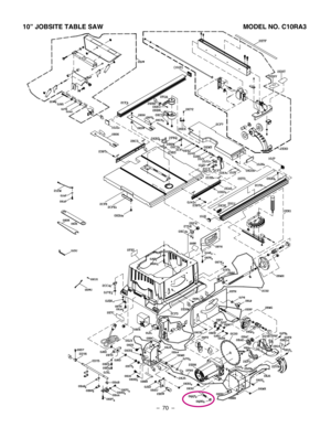 Page 70
–  70  – 
English

10” JOBSITE TABLE SAW                                                 MODEL NO. C10RA3 