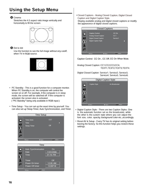 Page 16RGB
( PC Standby being only available in RGB input.) 