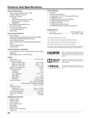 Page 4646
Features And 
J\b	
Inputs/Outputs:
