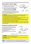 Page 1414
Setting up
Connecting to a power supply
1.Put the connector of the power cord into the 
AC IN (AC inlet) of the projector.
2.Firmly plug the power cord’s plug into the 
outlet. In a couple of seconds after the 
power supply connection, the POWER 
indicator will light up in steady orange.
►Please use extra caution when connecting the power cord, as 
incorrect or faulty connections may result in fire and/or electrical shock.
• Do not touch the power cord with a wet hand.
• Only use the power cord that...