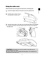 Page 99
ENGLISH
Using the cable cover
Utilize the cable cover as the guard and blind for the connecting parts.\
1. Connect the signal cables and the power cord to the projector first.
2. Combine parts as shown in figure,  
and assemble the cable cover. 
3 . Insert the three knobs on the cable cover into the three holes on the pr\
ojector 
as shown in the figure. Pass the cables through the holes on the bottom of 
the cable cover. 
CAUTION  ► Be careful not to pinch the cables in the cable cover, to 
prevent...