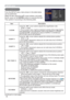 Page 3838
SETUP menu
SETUP menu
From the SETUP menu, items shown in the table below 
can be performed.
Select an item using the ▲/▼ cursor buttons, and press 
the ► cursor (or the ENTER) buttonn to execute the item. 
Then perform it according to the following table.
Item Description
D-ZOOM
Using the ◄/► cursor buttons adjusts the magniﬁcation ratio.
Small 
 Large
• The on-screen menu might be displayed outside of the image display 
area depending on the adjustment value of the ASPECT, D-ZOOM 
and KEYSTONE....