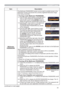 Page 6161
SECURITY menu
Item Description
MyScreen 
PASSWORD
The MyScreen PASSWORD function can be used to prohibit access to the 
MyScreen function and prevent the currently registered MyScreen image 
from being overwritten.
1 Turning on the MyScreen PASSWORD
1-1  Use the ▲/▼ cursor buttons on the SECURITY 
menu to select MyScreen PASSWORD and 
press the ► cursor (or the ENTER) button to 
display the MyScreen PASSWORD on/off menu.
1-2  
Use the ▲/▼ cursor buttons on the MyScreen 
PASSWORD on/off menu to select...