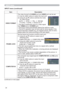 Page 3434
INPUT menu
INPUT menu (continued)
Item Description
VIDEO FORMATThe video format for S-VIDEO port and VIDEO port can be set.
(1) Use the ◄/► buttons to select the input port.
(2)  Using the ▲/▼ buttons switches the mode 
for video format.
AUTO  
  NTSC  
  PAL  
  SECAM 
      N-PAL 
 M-PAL 
 NTSC4.43 
• This item is performed only for a video signal 
from VIDEO port or S-VIDEO port. 
• The AUTO mode automatically selects the optimum mode.
• The AUTO operation may not work well for some signals....