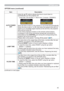 Page 4545
OPTION menu
OPTION menu (continued)
Item Description
AUTO POWER 
OFFUsing the ▲/▼ buttons adjusts the time to count down to 
automatically turn the projector off.
Long (max. 99 minutes) 
 Short (min. 0 minute = DISABLE)
When the time is set to 0, the projector is not turned off automatically.
When the time is set to 1 to 99, and when the passed time with no-
signal or an unsuitable signal reaches at the set time, the projector 
lamp will be turned off. 
If one of the projector's buttons or the...