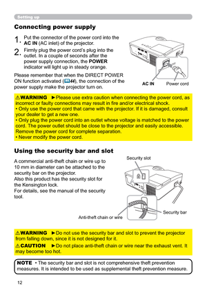 Page 2112
Setting up
Connecting power supply
3XWWKHFRQQHFWRURIWKHSRZHUFRUGLQWRWKH
AC IN$&LQOHWRIWKHSURMHFWRU
)LUPO\SOXJWKHSRZHUFRUG