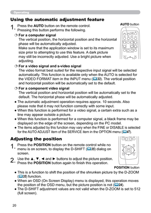 Page 2920
Operating
3UHVVWKHPOSITIONEXWWRQRQWKHUHPRWHFRQWUROZKLOHQR
PHQXLVRQVFUHHQWRGLVSOD\WKH6+,)7
(	35GLDORJRQ
VFUHHQ
Adjusting the position

3UHVVWKHPOSITIONEXWWRQDJDLQWR¿QLVKWKLVRSHUDWLRQ
