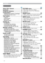 Page 112
Contents
&RQWHQWV
About this manual...........1
Contents ..................2
Projector features...........3
Preparations...............3
&KHFNLQJWKHFRQWHQWVRISDFNDJH3
)DVWHQLQJWKHOHQVFRYHU3
Part names ................4
3URMHFWRU4
&RQWUROSDQHO5
5HDUSDQHO 5
5HPRWHFRQWURO6
Setting up .................7
$UUDQJHPHQW7
&RQQHFWLQJ\RXUGHYLFHV10...