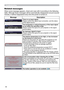 Page 6960
Troubleshooting
Message Description
There is no input signal.

RIWKHVLJQDOVRXUFH
The horizontal or vertical frequency of the input signal 
LVQRWZLWKLQWKHVSHFL¿HGUDQJH

VRXUFHVSHFV
An improper signal is input. 

VRXUFHVSHFV
The interior temperature is too high, or has increased 
or decreased in a short term.
3OHDVHWXUQWKHSRZHURIIDQGDOORZWKHSURMHFWRUWRFRRO
GRZQDWOHDVWPLQXWHV$IWHUKDYLQJFRQ