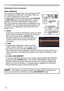 Page 3030
Operating
• The projector may ignore operation by buttons while moving the lens.
• You can perform the LOAD function using  LENS MEMORY button.NOTE
Adjusting the lens (continued)
This projector is equipped with memory functions for the 
lens adjustments (LENS SHIFT and LENS TYPE). Up 
to 3 sets of adjustments can be stored.
To utilize the lens memory feature, press the 
POSITION 
or FUNCTION button while the LENS SHIFT dialog is 
displayed. Then the LENS MEMORY dialog will ap -
pear. The current lens...
