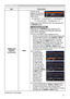 Page 7171
NETWORK menu
ItemDescription
WIRELESS  SETUP
(continued) SSIDUse the ▲/▼ 
buttons to select the 
SSID to display the 
SSID menu.
#1 DEFAULT  ó #2 DEFAULT 
ó #3 DEFAULT
      
 #5 CUSTOM  ó #4 DEFAULT 
Select one of the DEFAULT (#1~#4) and press ► 
or ENTER button.
To adjust CUSTOM
Press the ► or  ENTER button when the # 5 
CUSTOM is selected. The SSID #5 CUSTOM 
menu will be appeared.
(1)  
The current SSID will be displayed on the 
first line. If not yet written, the line will be blank. Use 
the...