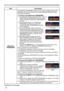 Page 8080
SECURITY menu
ItemDescription
MyScreen 
PASSWORD
The MyScreen PASSWORD function can be used to prohibit access to the 
MyScreen function and prevent the currently registered MyScreen image 
from being overwritten.
1 Turning on the MyScreen PASSWORD1-1   Use the ▲/▼ buttons on the SECURITY menu to 
select MyScreen PASSWORD and press the ► 
button to display the MyScreen PASSWORD on/
off menu.
1-2   Use the ▲/▼ buttons on the MyScreen 
PASSWORD on/off menu to select ON. 
The ENTER NEW PASSWORD box...