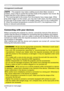 Page 1010
Setting up
Before connecting the projector to a device, consult the manual of the device to 
confirm that the device is suitable for connecting with this projector and prepare 
the required accessories, such as a cable in accord with the signal of the device. 
Consult your dealer when the required accessory did not come with the product or 
the accessory is damaged.
After  making  sure  that  the  device  and  projector  are  turned  off,  connect  them 
following the instructions below.
►Use only the...