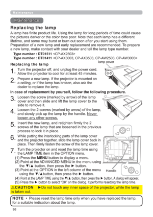 Page 9898
0DLQWHQDQFH
Maintenance
$ODPSKDV