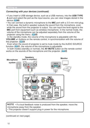 Page 1212
Microphone 
system
FRQWLQXHGRQQH[WSDJH Connecting with your devices (continued)
Setting up
‡,I\RXLQVHUWD86%VWRUDJHGHYLFHVXFKDVD86%PHPRU\LQWRWKHUSB TYPE 
AJHVVWRUHGLQWKH
GHYLFH
	80)
