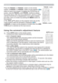 Page 2626
CALIBRATION
KEYSTONE/
ASPECTACCENTUALIZERHDCR
AV MUTE
ESC MENU
IWB
AUTO
PAGE
DOWN
ON
OFF
FREEZE
UP

FOCUSD-ZOOM
>)
î
VOLUMEMAGNIFYMYBUTTON
INPUT
PERFECT FITTEMPLATE
Operating
3UHVVAUTOEXWWRQRQWKHUHPRWHFRQWURO
3UHVVLQJWKLVEXWWRQSHUIRUPVWKHIROORZLQJ
Using the automatic adjustment feature
€For a computer signal 
DO
SKDVHZLOOEHDXWRPDWLFDOO\DGMXVWHG
H
SULRUWRDWWHPSWLQJWRXVHWKLVIHDWXUH$GDUNSLFWXUHPD\VWLOOEH

€For a video signal 
OOEHVHOHFWHG...