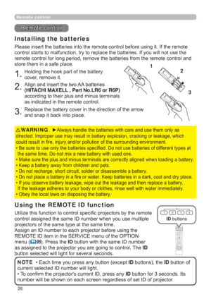 Page 2626
5HPRWHFRQWURO
Installing the batteries
JLW,IWKHUHPRWH
\RXZLOOQRWXVHWKH
HPRWHFRQWURODQG
VWRUHWKHPLQDVDIHSODFH
+ROGLQJWKHKRRNSDUWRIWKHEDWWHU\
FRYHUUHPRYHLW
$OLJQDQGLQVHUWWKHWZR$$EDWWHULHV
(HITACHI MAXELL , Part No.LR6 or R6P)
DFFRUGLQJWRWKHLUSOXVDQGPLQXVWHUPLQDOV
DVLQGLFDWHGLQWKHUHPRWHFRQWURO

DQGVQDSLWEDFNLQWRSODFH

JRUOHDNDJHZKLFK
HQYLURQPHQW
‡VRIGLIIHUHQWW\SHVDW

‡HQORDGLQJDEDWWHU\...