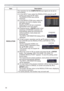 Page 5656
INPUT menu
Item Description
RESOLUTIONThe resolution for the COMPUTER IN input signal can be set on 
this projector.
(1)  In the INPUT menu select the RESOLUTION using the ▲/▼ 
buttons and press the ► button. 
The RESOLUTION menu will be  
displayed.
(2)  In the RESOLUTION menu select the 
resolution you wish to display using 
the ▲/▼ buttons.  
Selecting AUTO will set a resolution 
appropriate to the input signal.
(3)  Pressing the ► or ENTER button when 
selecting a STANDARD resolution will...