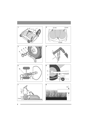 Page 22
125 Combi Pro
ABDB
M
5 mm
10 mm13 mm
13 mm
1
J
K
L
C
1/3
3
5 
71
4 
6 
82 