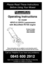 Page 1Please Read These Instructions
Before Using Y our Mower
Call our Helpline  if you  have  any problems:-
0845  600 2912
Open from 9:00am to 5:00pm Monday to Saturday
10.00am to 4.00pm on Sunday
Operating Instructions
for model
  HP474 &  SP474 Lawnmowers
with  Mountfield  RV150  engine
Product  Codes:
299174648/BQ
299274648/BQ
These instructions are an addition to and should be read in
conjunction with the Operator Manual enclosed with this mower 