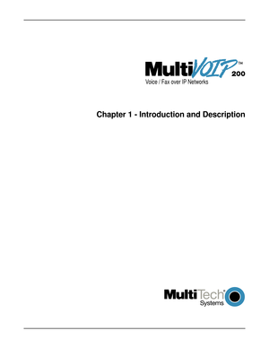 Page 5Voice / Fax over IP Networks
Chapter 1 - Introduction and Description 
