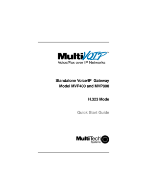 Page 1Standalone Voice/IP  Gateway
Model MVP400 and MVP800
H.323 Mode
Quick Start Guide 