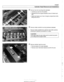 Page 121
11 3-27 
Cylinder Head Removal and Installation 
< Remove fuel rail mounting bolts  (arrows): 
- Carefully pry fuel rail  off manifold. 
Separate fuel line support bracket  at rear  of intake  mani- 
fold. 
Guide fuel 
line(s) out  of rear  of engine  compartment while 
lifting fuel rail  out. 
4 Remove intake manifold mountino hardware  (arrows). 
I from falling into the engine  intake. I 
4 Remove  cylinder head top  cover: 
- Remove plastic trim  caps (arrows). 
Remove cover  hold down fasteners  and...