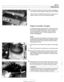 Page 45
4 If oil level  is low,  add oil by removing oil filler cap  (arrow) on 
top  of cylinder head 
(6-cylinder oil cap shown,  V-8 is sirnilar). 
- Add only amount needed  to bring oil  level to upper  mark on 
dipstick, using  an oil of correct viscosity and  grade. 
Engine oil and  filter,  changing 
A complete oil change requires  new oil, a  new filter insert  kit, 
and a new drain plug sealing  washer. The tools  needed, a 
17 
mm drain plug socket  or box wrench, a 36 mm socket or 
wrench,  and a...