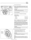 Page 559
Clutch 
- Remove flywheel locking tool 
4 Inspect and clean release bearing  lever. Apply  a thin coat of 
grease to  release bearing  lever lubrication points. Install re- 
lease bearing. Bearing  tabs 
(A) align with contact points (B) 
on release  lever. 
CAUTION- 
Do not grease  release  bearing guide sleeve.  If guide  sleeve 
is  greased,  release bearing  may stick  to it. 
- Clean and lightly lubricate clutch  disc splines  and transmis- 
sion input shaft  splines. 
- Install transmission. See...