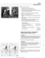 Page 719
330-23 
Rear Suspension 
Remove rear control arm: 
Remove  inner control arm  bolt 
(A). 
Detach plastic wiring harness support (B). 
* Remove outer control arm ball  joint  nut (C). Press ball joint 
out  of rear wheel bearing  carrier. 
Installation  is reverse  of removal,  noting the  following: 
Always  use new  self-locking  nuts. 
Malte  sure all threaded  bolts, nuts and  mating surfaces  are 
clean. 
Inner control arm mounting  bolt must thread to rear  (bolt 
head  at front). 
Tighten...