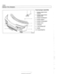 Page 856
51 0-6 
Exterior Trim, Bumpers 
Front bumper assembly 
1. Bumper support shock 
absorber 
2. Bumper support shock absorber seal 
3. Bumper  mounting  bolt 
4. Bumper support 
5. Bumper to body gasket 
6. Bumper cover 
7. Grill panel 
8. Lower bumper grill 
9. Spoiler 
10. Towing  hinge flap   