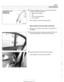 Page 871
Door Windows 
molding and 
anti-trap  strip 
4 If replacing  molding with  new  one, transfer mounting clips 
and  foam insulation as  necessary. 
1. Window frame  molding 
2. Clip 
3. Door corner  speaker cover 
4. Foam insulation 
- After  installation, recheck anti-trap protection. 
Rear window anti-trap  strip, removing 
- Remove rear door  panel and vapor barrier as described  in 
411 Doors. 
4 Remove window frame  molding  strip, peeling  it off  fixed  win- 
dow  partition 
(arrows). Do not  tear...