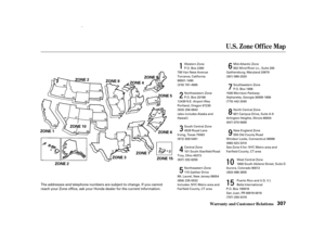 Page 309




\f 






Warrant y and Cust omer Relat ions
U.S. Zone Office Map
307
ZONE 1 ZONE 9
ZONE 6
ZONE 3
ZONE 10
ZONE 7ZONE 5
ZONE 2 ZONE 15
ZONE 4
ZONE 2
ZONE 8
Mid-Atlantic Zone
902 Wind River Ln., Suite 200
Gaithersburg, Maryland 20878
(301) 990-2020
Southeastern Zone
P.O. Box 1606
1500 Morrison Parkway
Alpharetta, Georgia 30009-1606
(770) 442-2045
West Central Zone
1600 South Abilene Street, Suite D
Aurora, Colorado 80012
(303) 696-3935
Puerto Rico and U.S. V.I.
Bella...